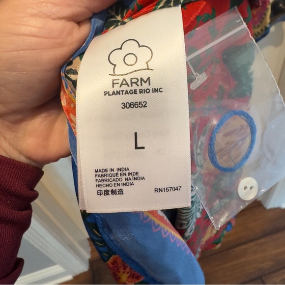 Farm Rio Pineapple Garden Kaftan Maxi Dress NWT Size L - Picture 5 of 10